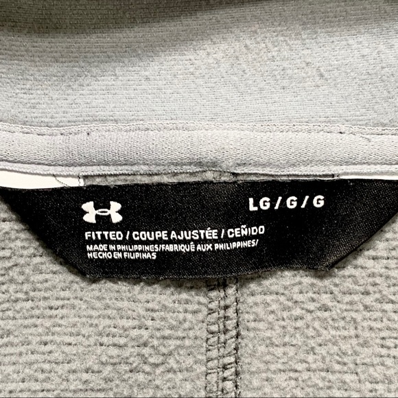 SOLD-Under Armour Mens Zip Up Gray Hoodie Jacket - Picture 9 of 10